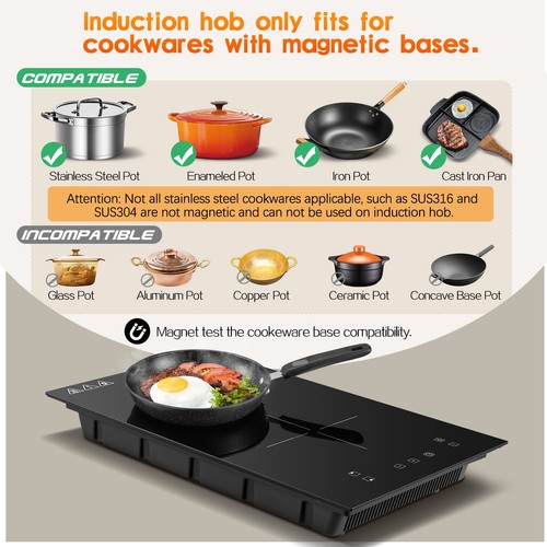 Double induction hob - double, electric