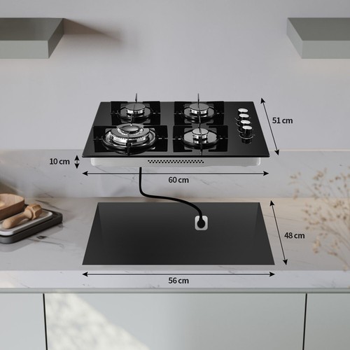 60cm gas hob burners natural - gas,