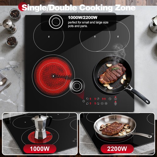 Ceramic hob zones 6600w - ceramic,