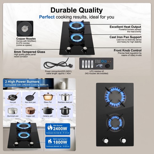 Gas hob burners 30cm - hob, 2