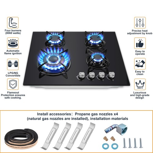 60cm gas hob 4burners - gas,