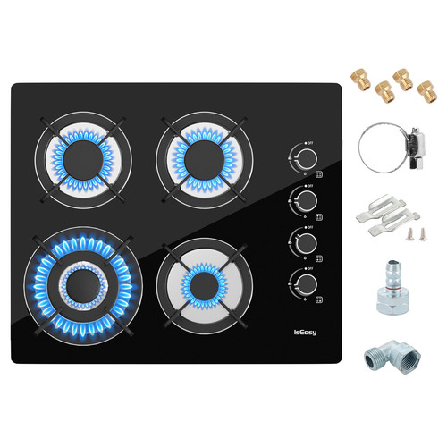 Gas cooktop black - gas,
